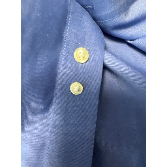Brooks Brothers Mens Blue Non-Iron Cotton Button-Down Shirt Size 17-4/5 - Picture 7 of 9